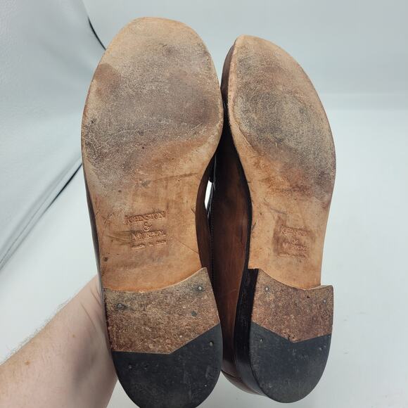 Johnston & Murphy Domani Brown Loafer Slip On Shoes Men's Size 8M Made in Italy - Picture 5 of 8